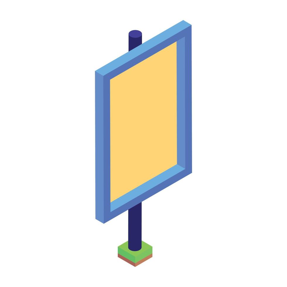 Placard  in isometric icon, editable vector