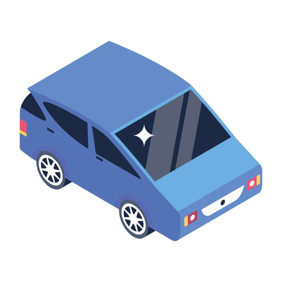 icono de estilo isométrico único de moda de minicar vector