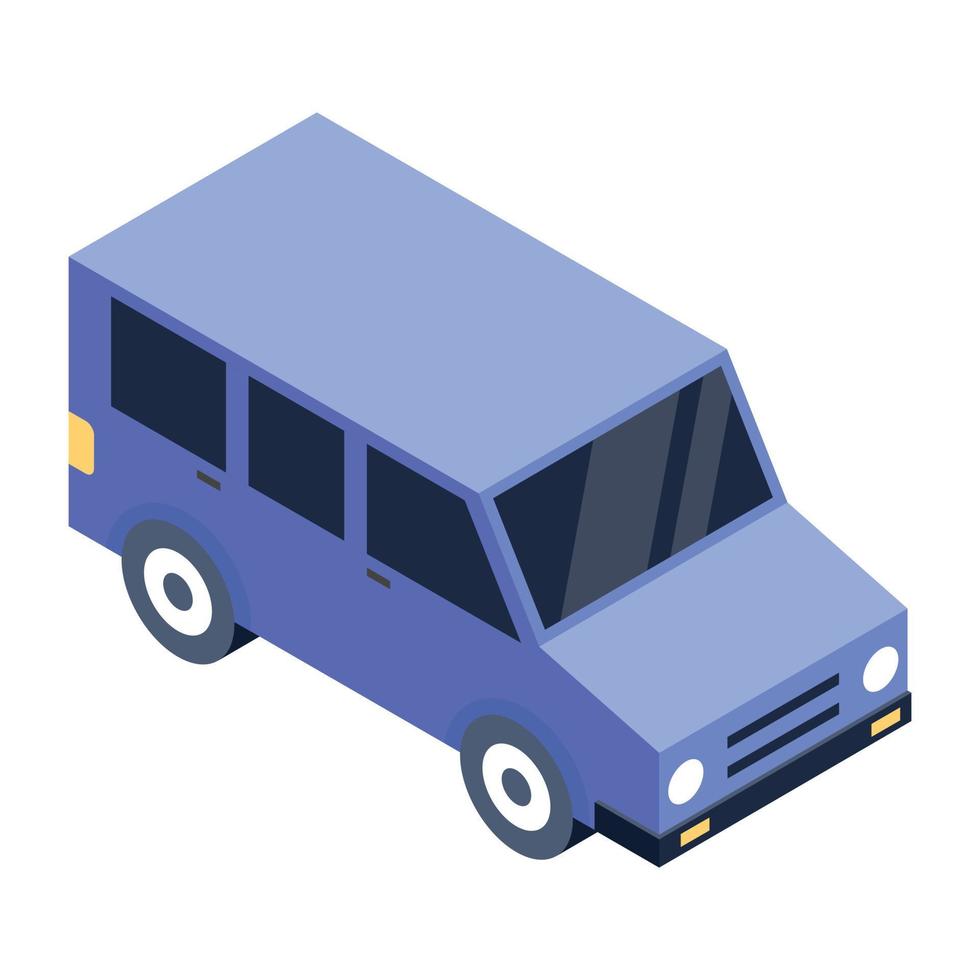 Trendy unique isometric style icon of jeep vector