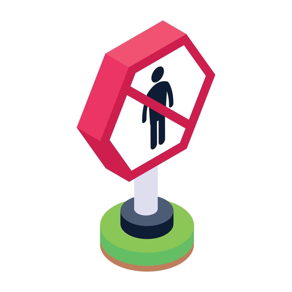 No entry isometric trendy icon vector