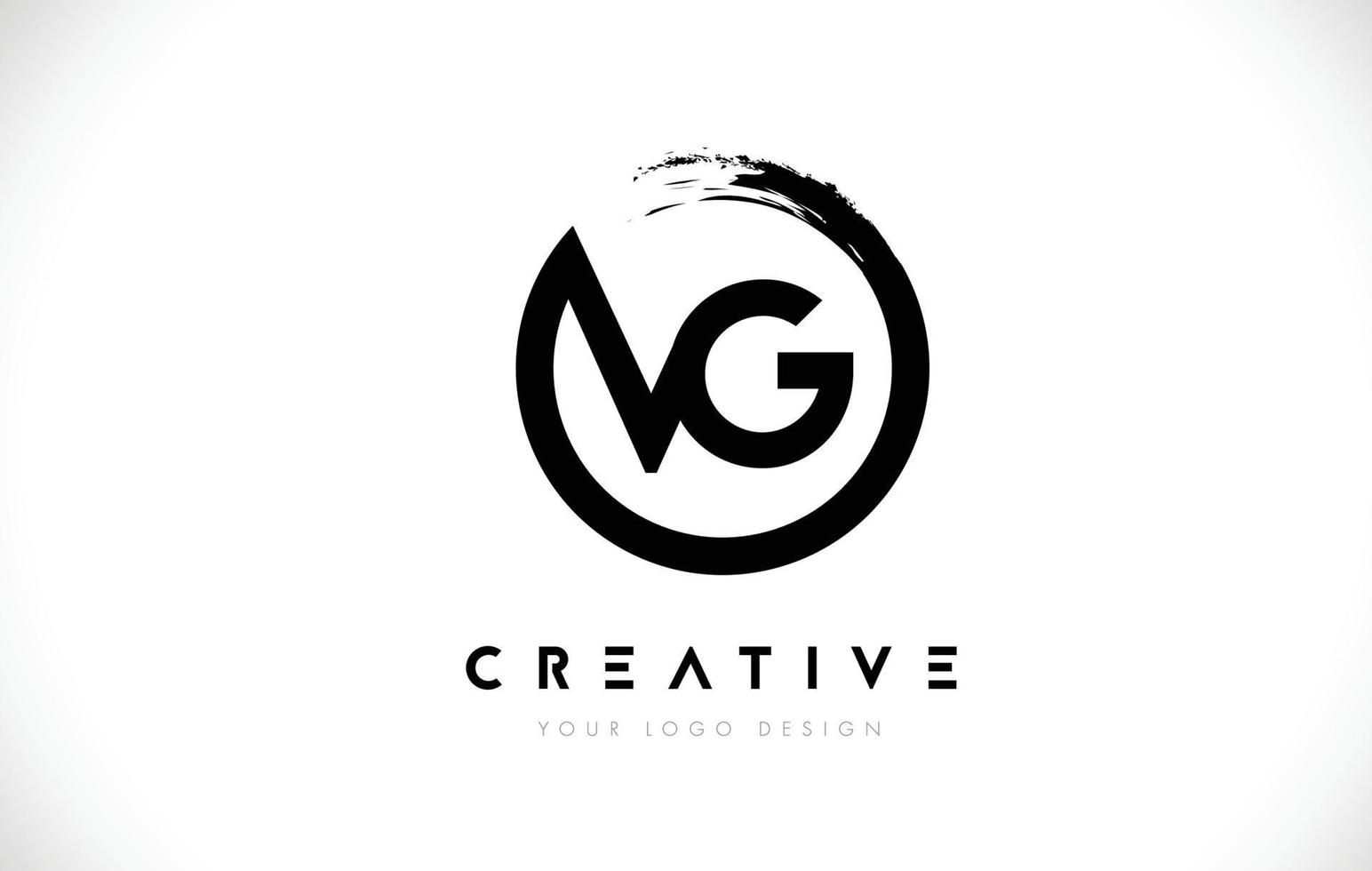 VG Circular Letter Logo with Circle Brush Design and White Background. vector