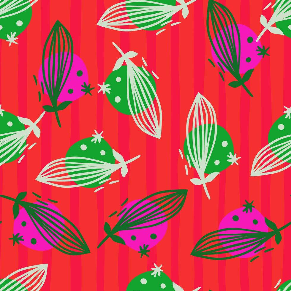 hojas creativas de patrones sin fisuras. papel pintado de hojas florales contemporáneas. vector