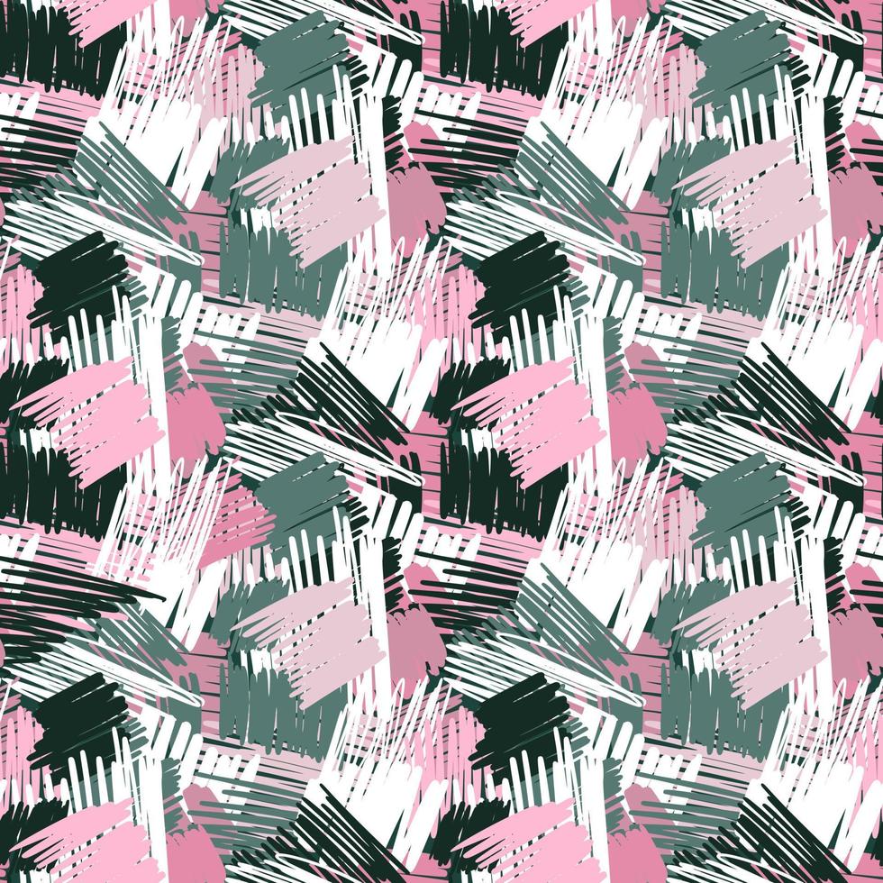 Abstact brush strokes seamless pattern. Cross Hatching. Urban wallpaper. Grunge backdrop. vector