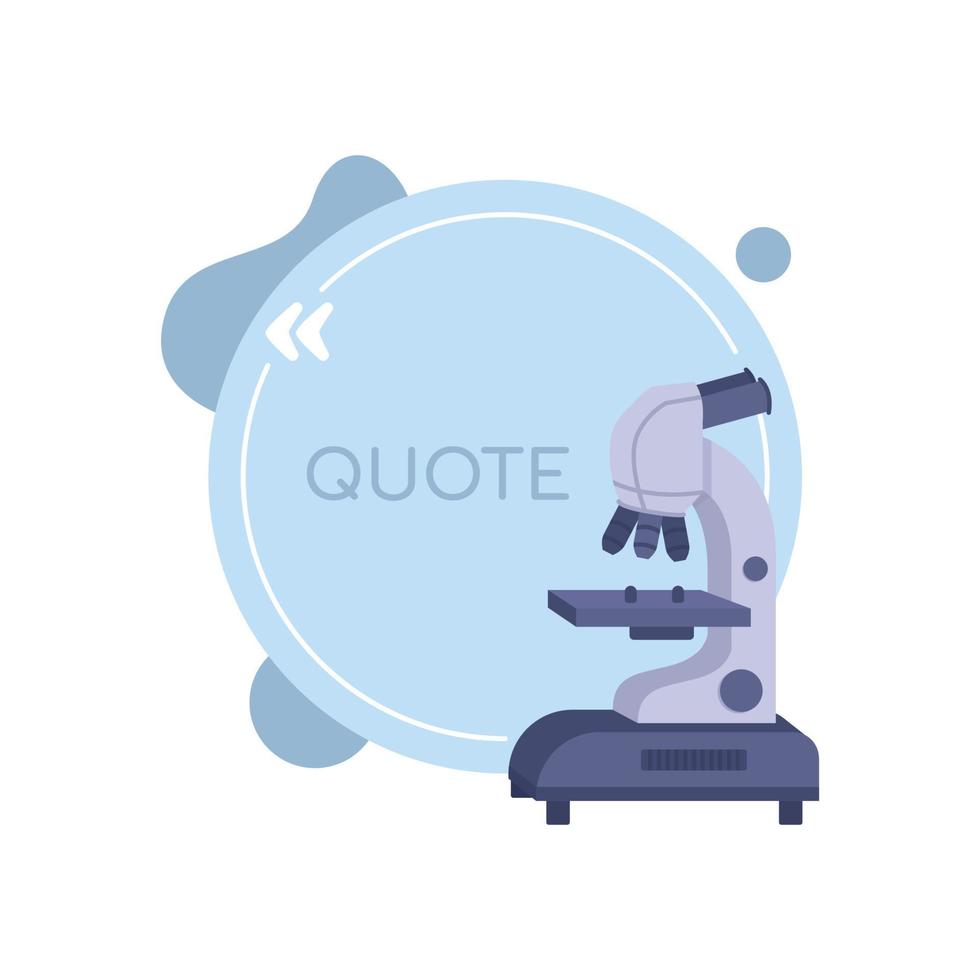 School laboratory equipment quote textbox with flat object vector