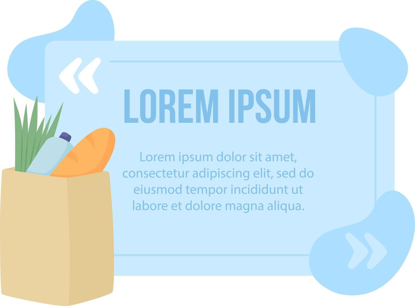 Food products quote textbox with flat item vector