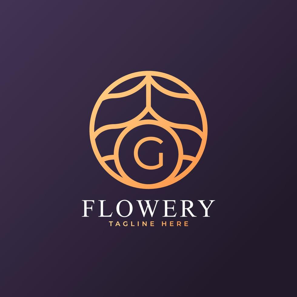 Flower Initial Letter G Logo Design Template Element. Eps10 Vector
