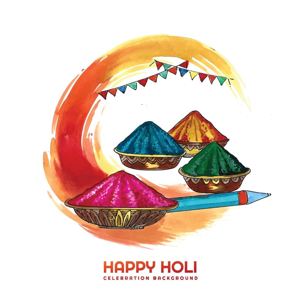 Celebration of indian festival happy holi card holiday background vector