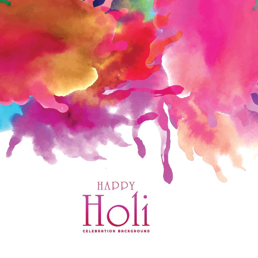 Celebration of indian festival happy holi colorful splash background vector