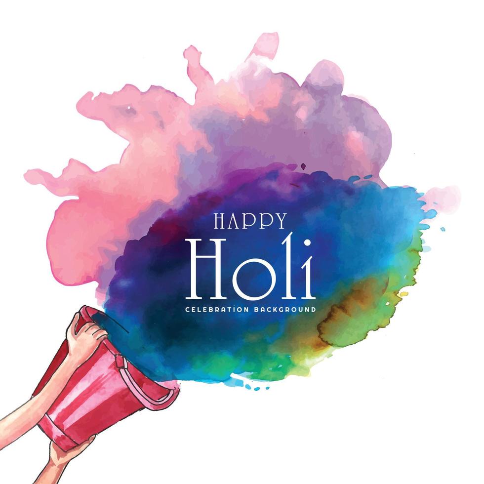 Celebration of indian festival happy holi colorful splash background vector