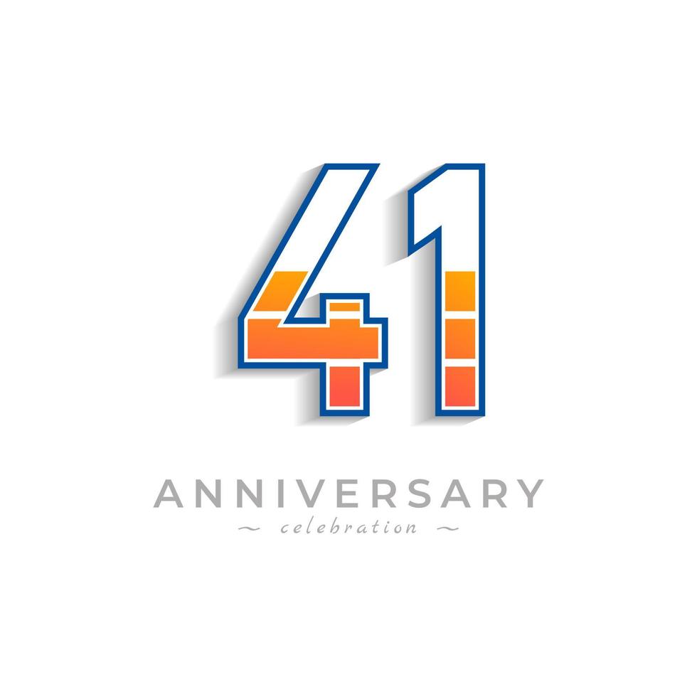 41 Year Anniversary Celebration with Charging Icon Battery for Celebration Event, Wedding, Greeting card, and Invitation Isolated on White Background vector