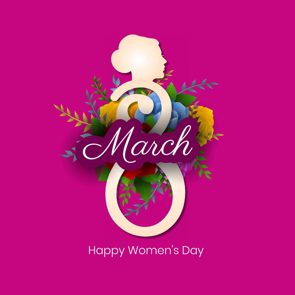 Happy Women's day celebration greeting card background vector