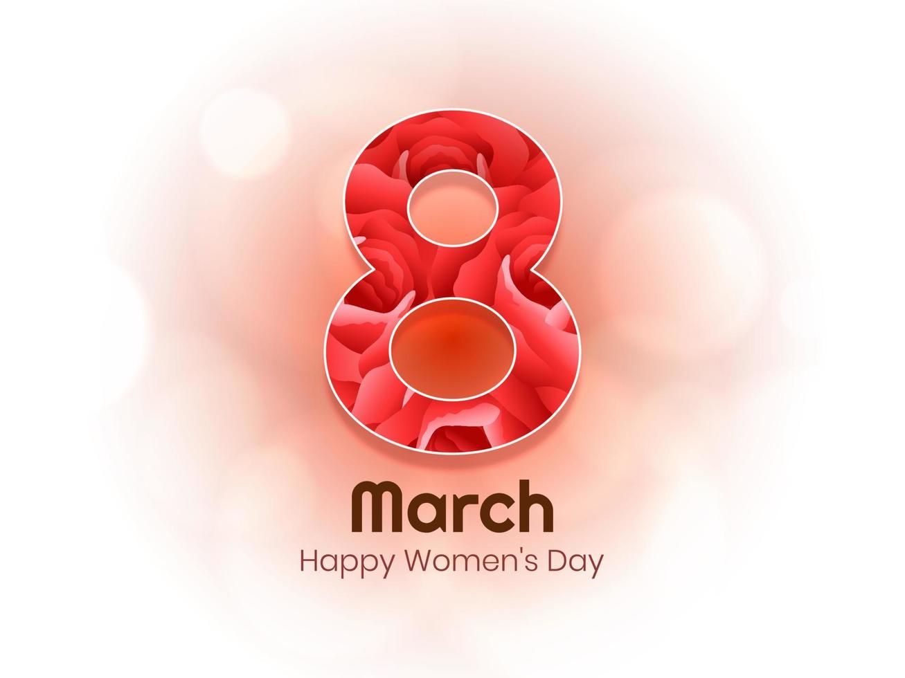 8 de marzo feliz día de la mujer celebración fondo decorativo vector