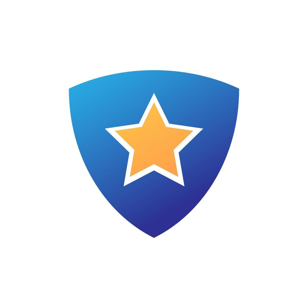 Star Shield Security Logo Vector Design illustration