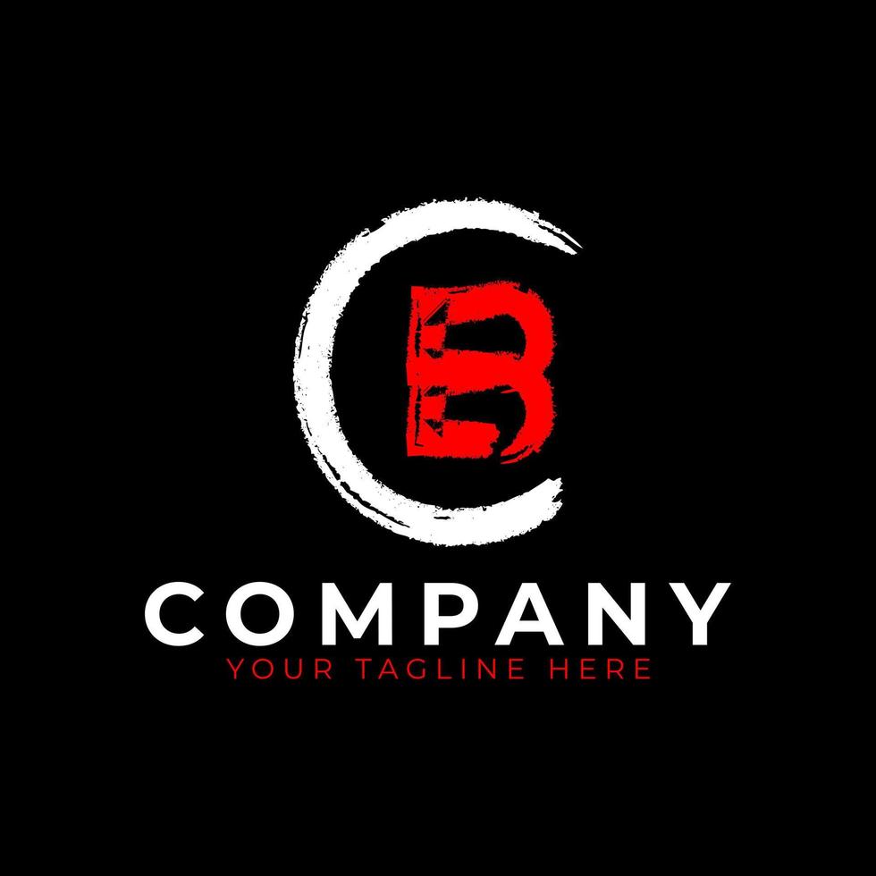 Abstract Letter B grungy font Brush Stroke Logo symbol. Usable for Business and Branding Logos. Flat Vector Logo Design Ideas Template Element. Eps10 Vector