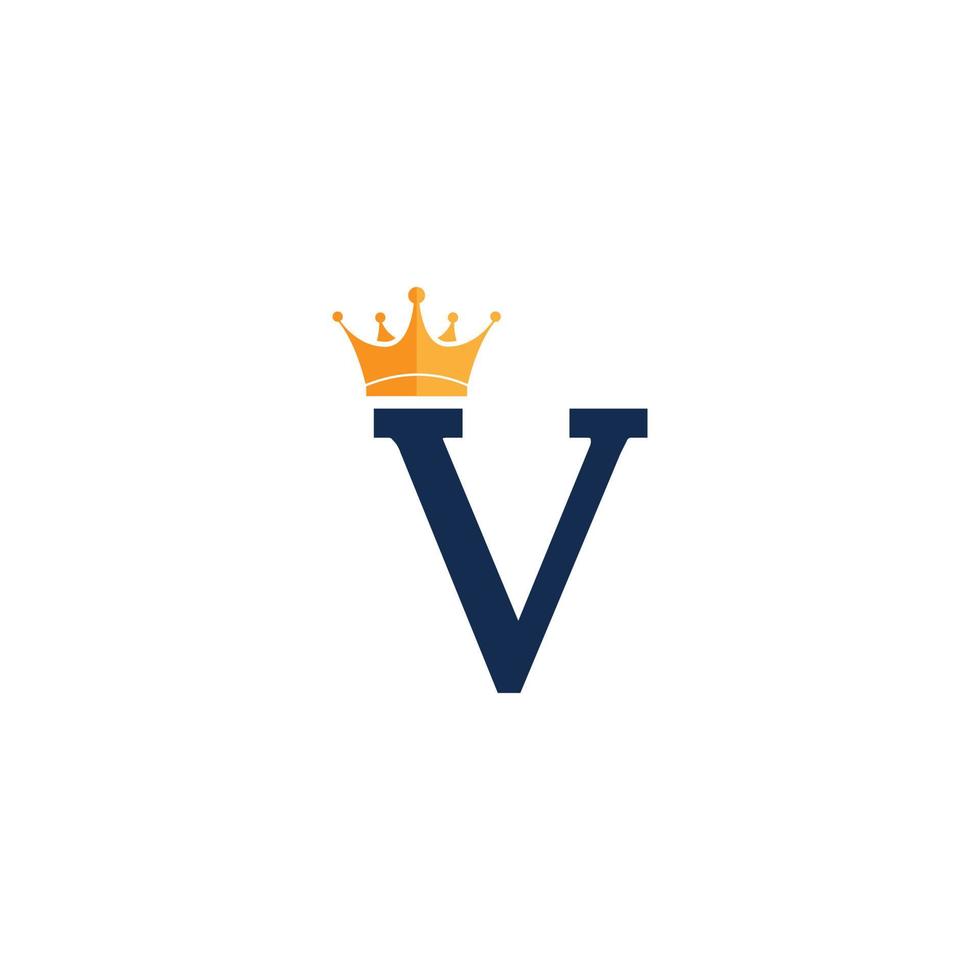 letra inicial v con plantilla de diseño de logotipo de identidad de marca de logotipo de corona vector