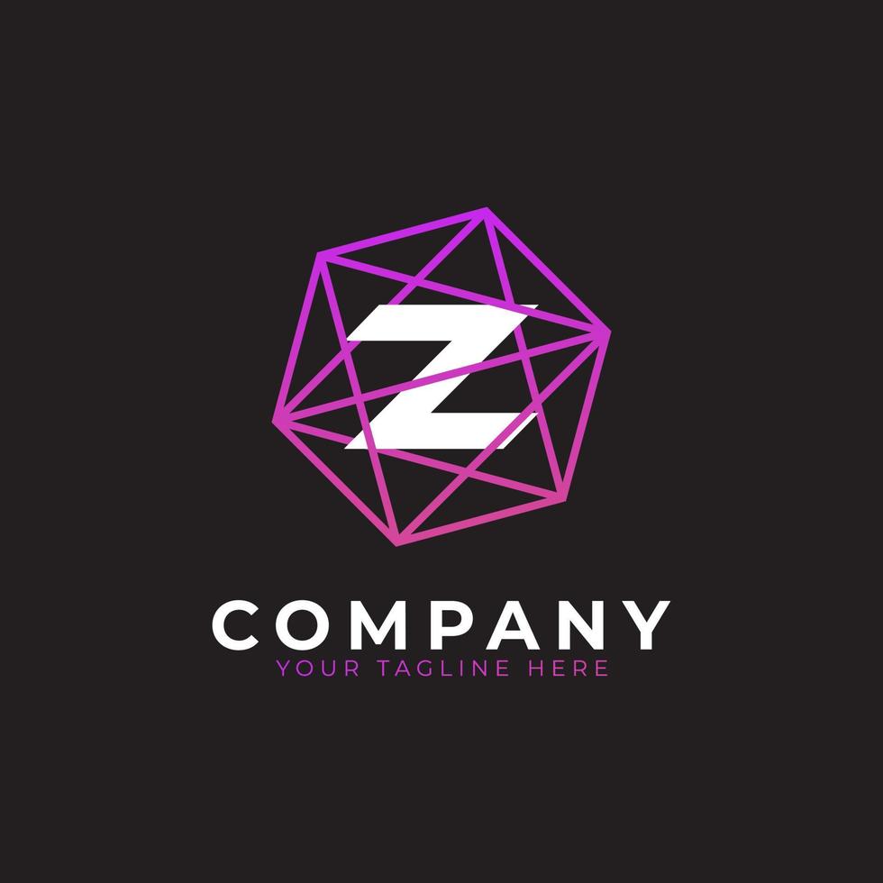 Abstract Initial Letter Z Inside Linked Polygon Connect Abstract Initial Letter Z Inside Linked Polygon Connect