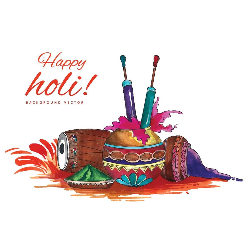 Happy holi colorful background for Festival of Colors vector