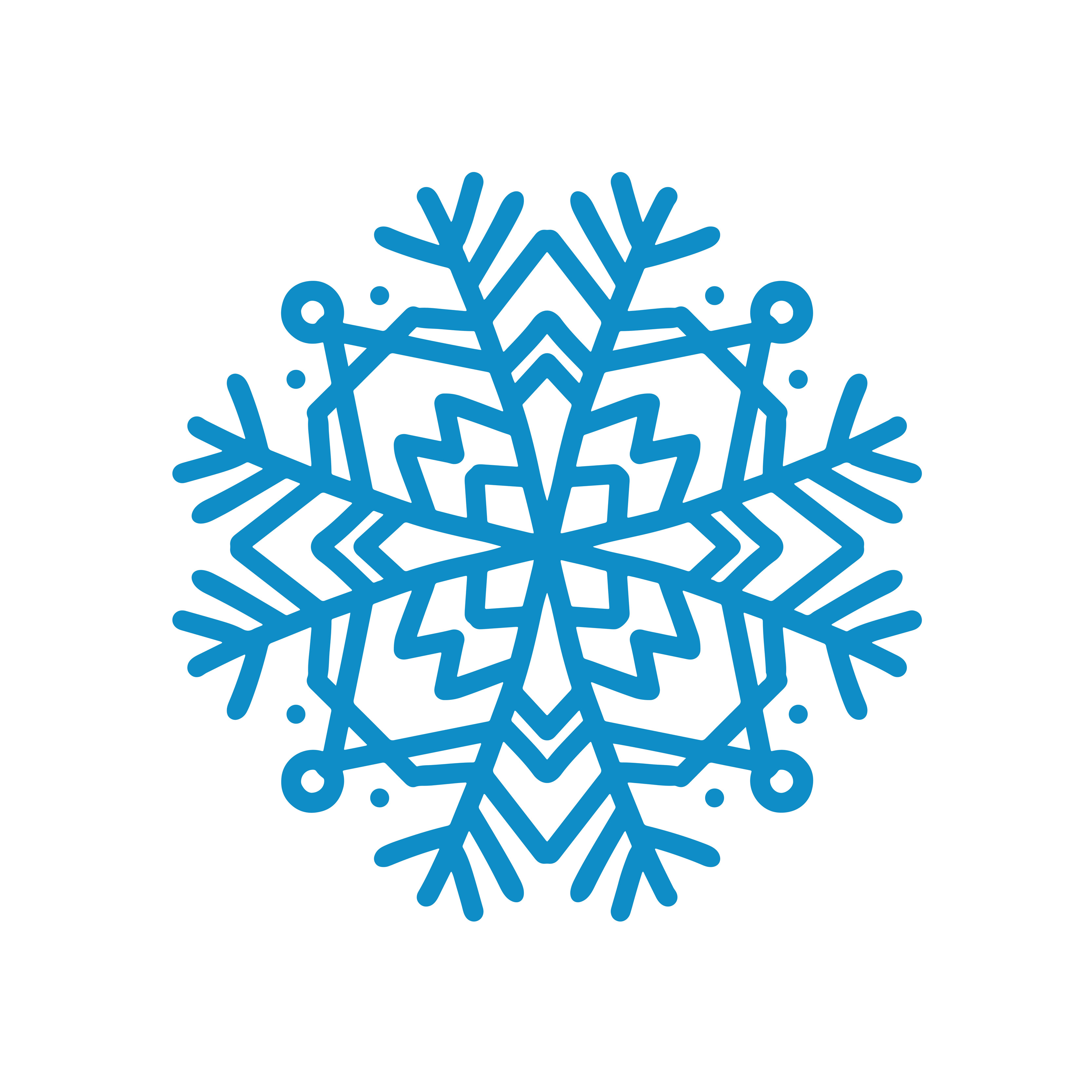 Big blue snowflake icon vector on white background. Single symmetric vector  flat illustration 6250384 Vector Art at Vecteezy