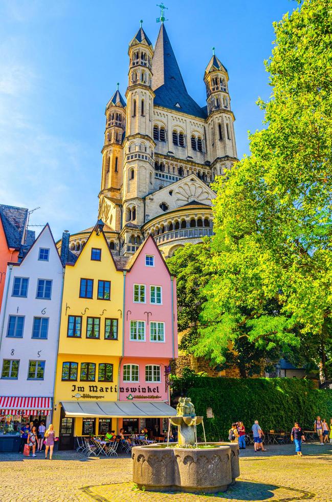 Cologne, Germany, August 23, 2019 tower spire of Great Saint Martin Roman Catholic Church in Cologne photo