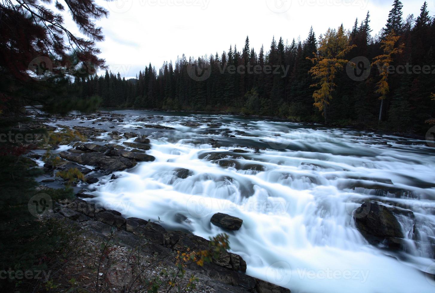 Top View of Kinuseo Falls in Alberta photo