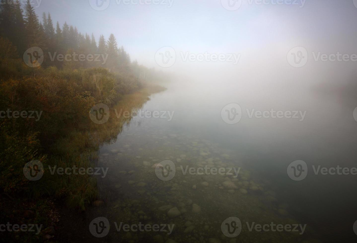 Morning fog over at Saskatchewan river photo