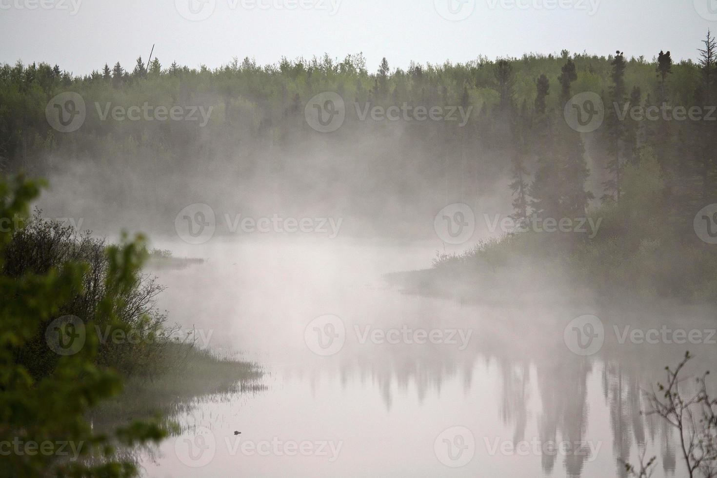 Misty morning in scenic Saskatchewan photo