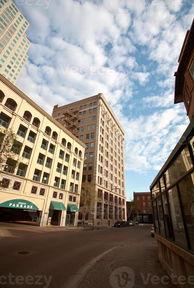 Old and new buildings in Downtown Winnipeg photo