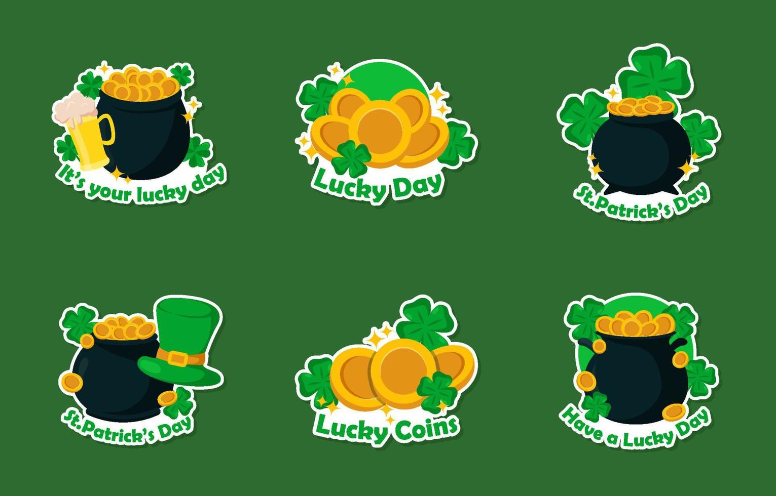 St. Patrick's Day Sticker Set vector