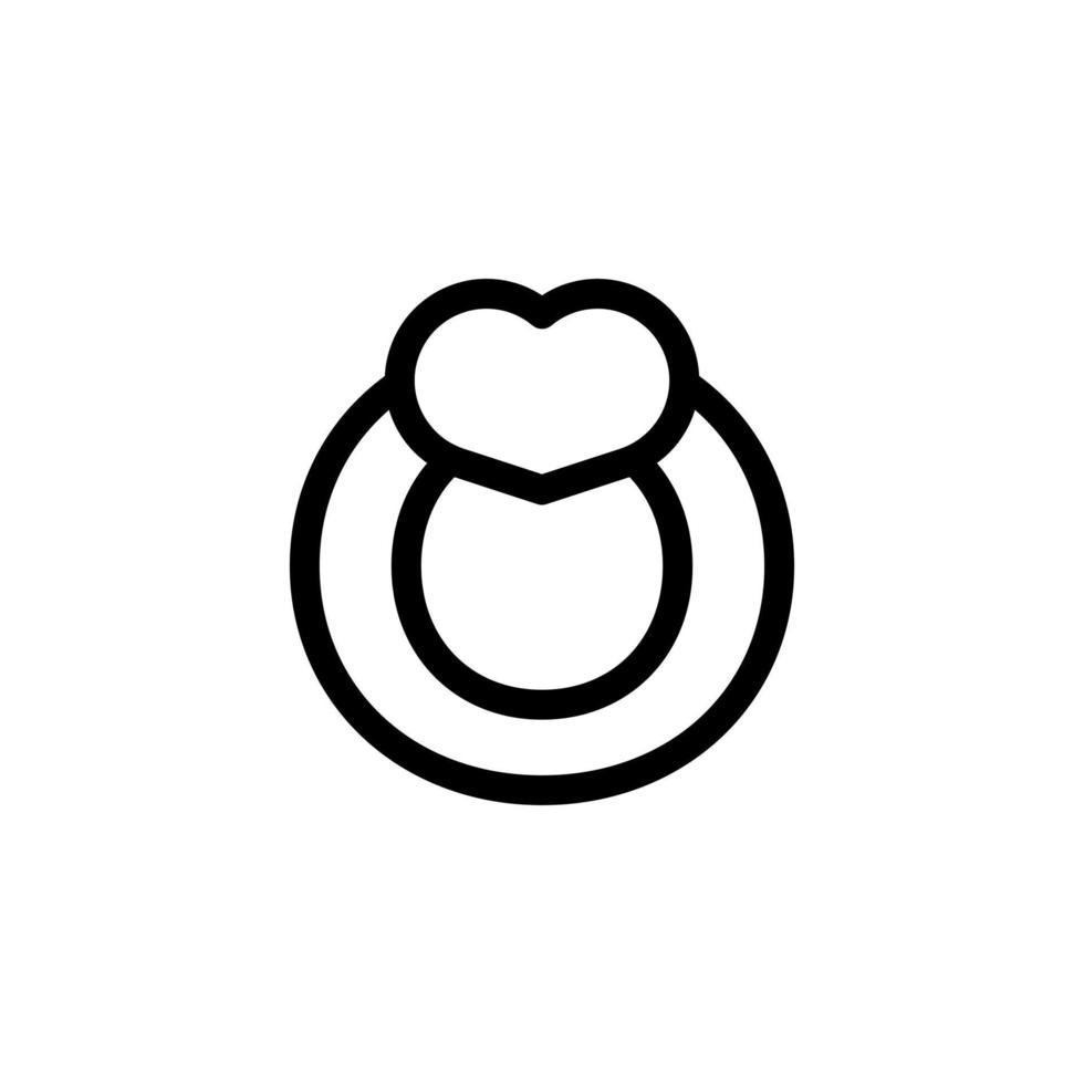 letra inicial o con amor de corazón en el elemento de plantilla de diseño de logotipo de estilo de línea vector