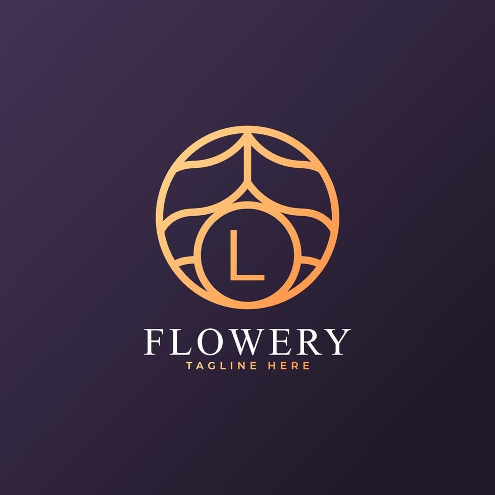 Flower Initial Letter L Logo Design Template Element. Eps10 Vector