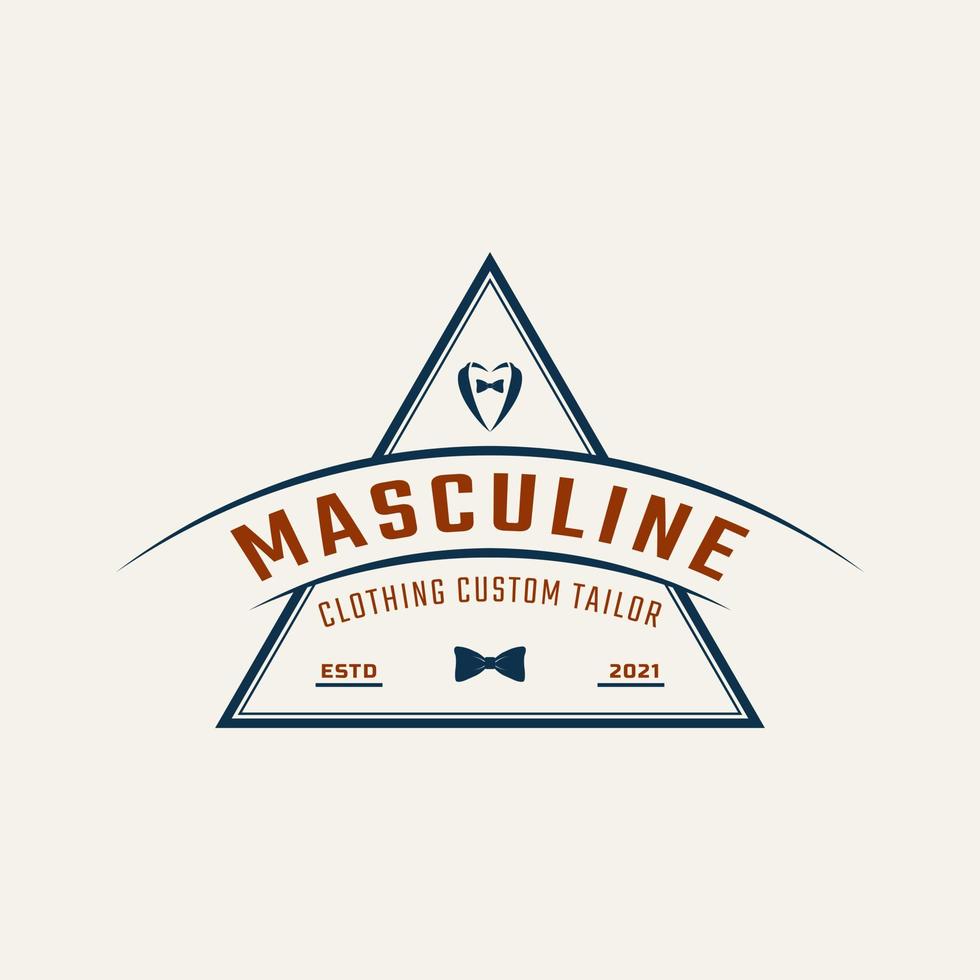 Classic Vintage Retro Label Badge for Clothing Apparel Gentleman and Masculine Logo Emblem Design Template Element vector