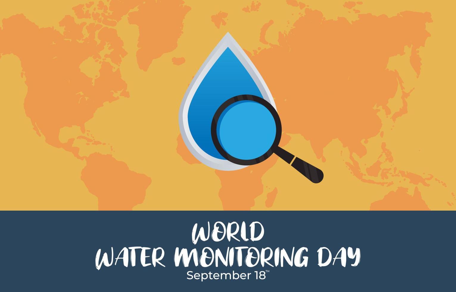 Flat Design Illustration Of World Water Monitoring Day Template, Design Suitable For Posters, Banner, Backgrounds, And Greeting Cards World Water Monitoring Day Themed vector