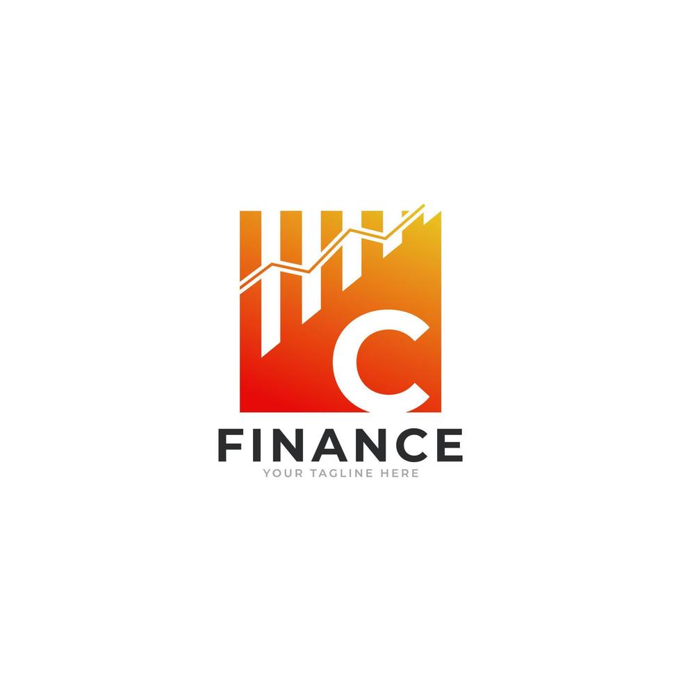 Initial Letter C Chart Bar Finance Logo Design Inspiration vector