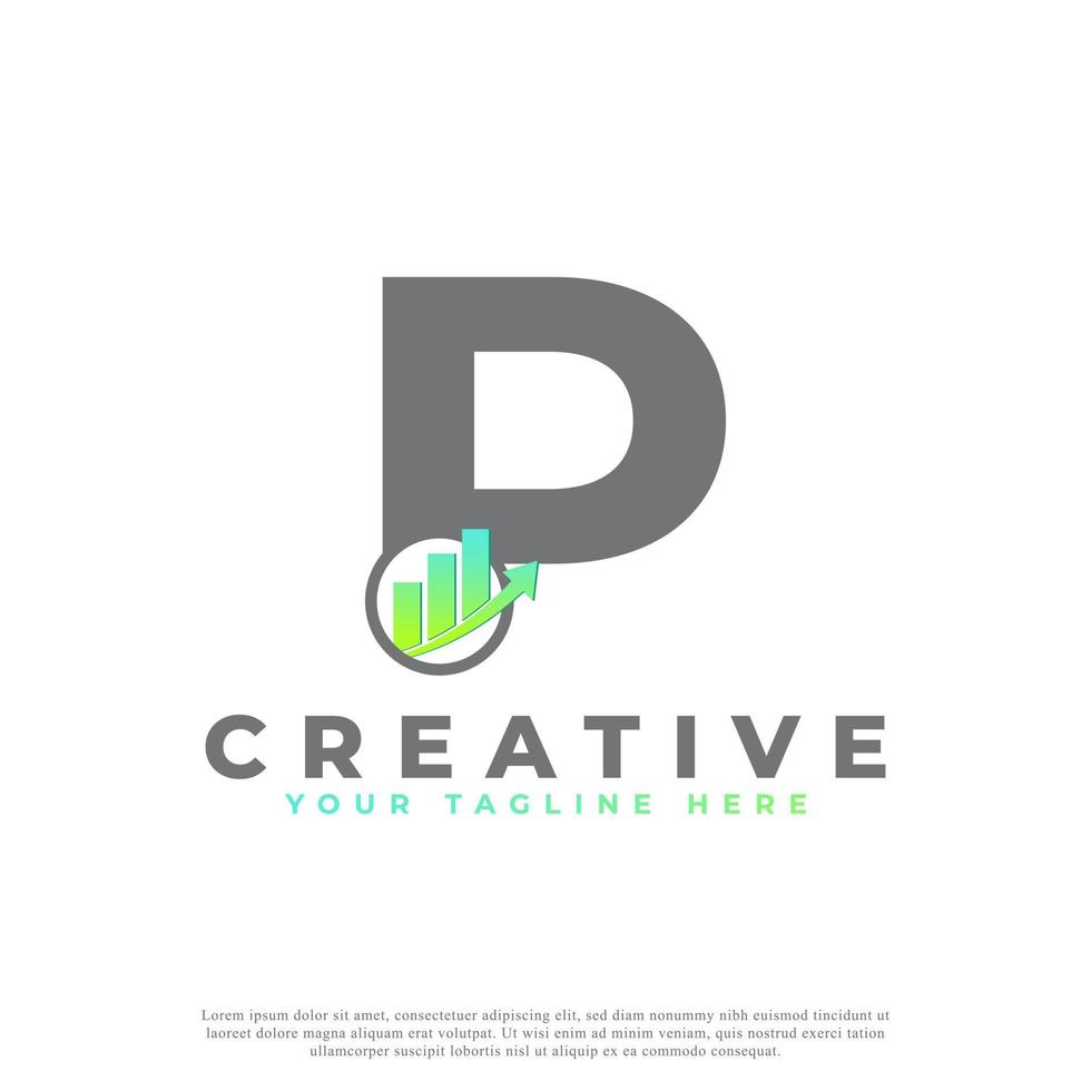 Letter P Financial  Institute Advisors Logo. Business Professional Statistic Logo Template vector