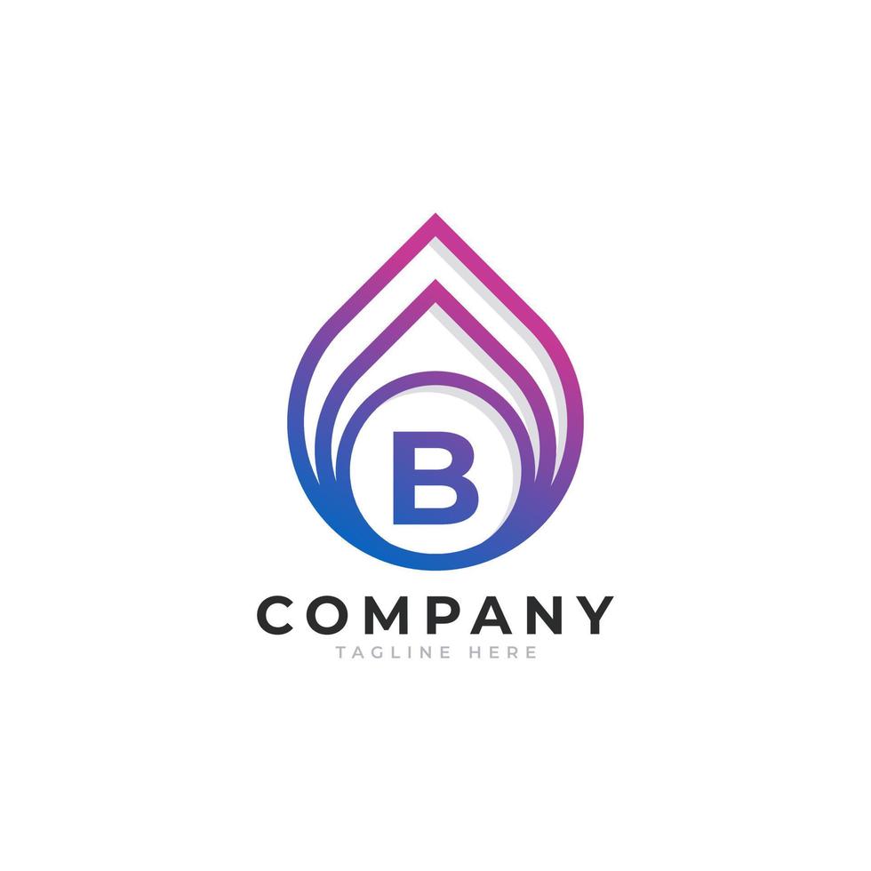 Initial Letter B with Oil and Gas Logo Design Inspiration vector