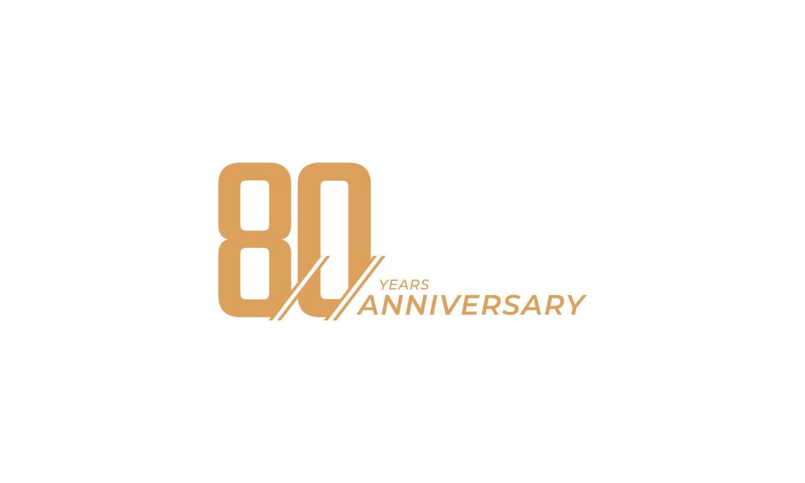 80 Year Anniversary Celebration Vector. Happy Anniversary Greeting Celebrates Template Design Illustration vector