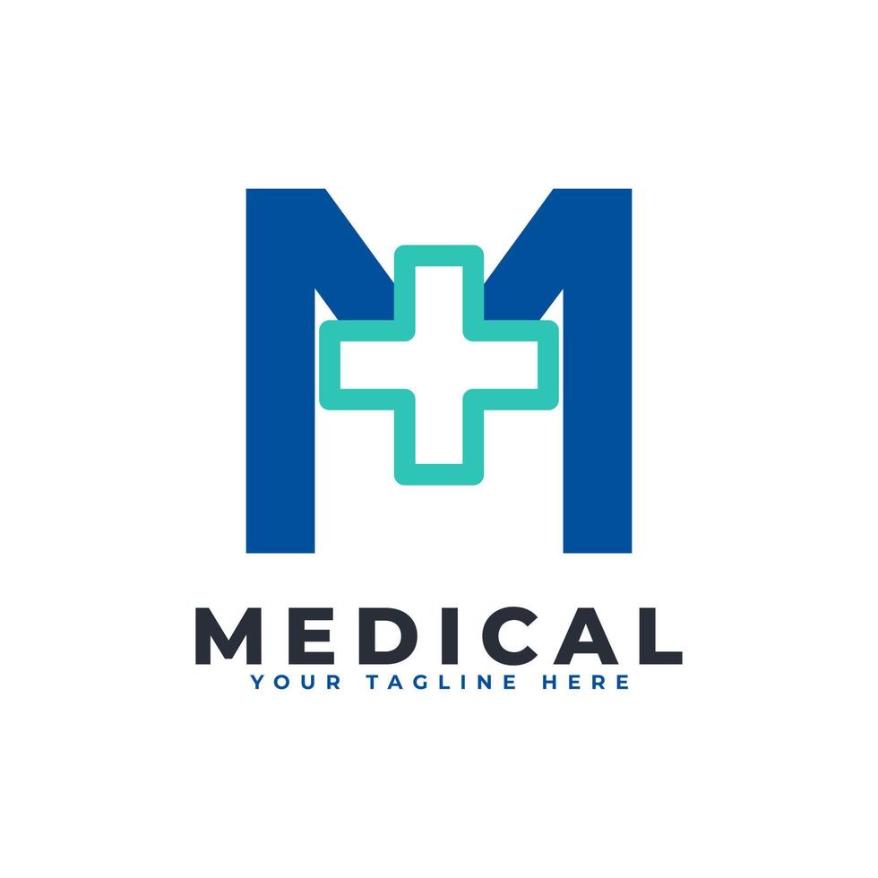 Letter M cross plus logo. Usable for Business, Science, Healthcare ...