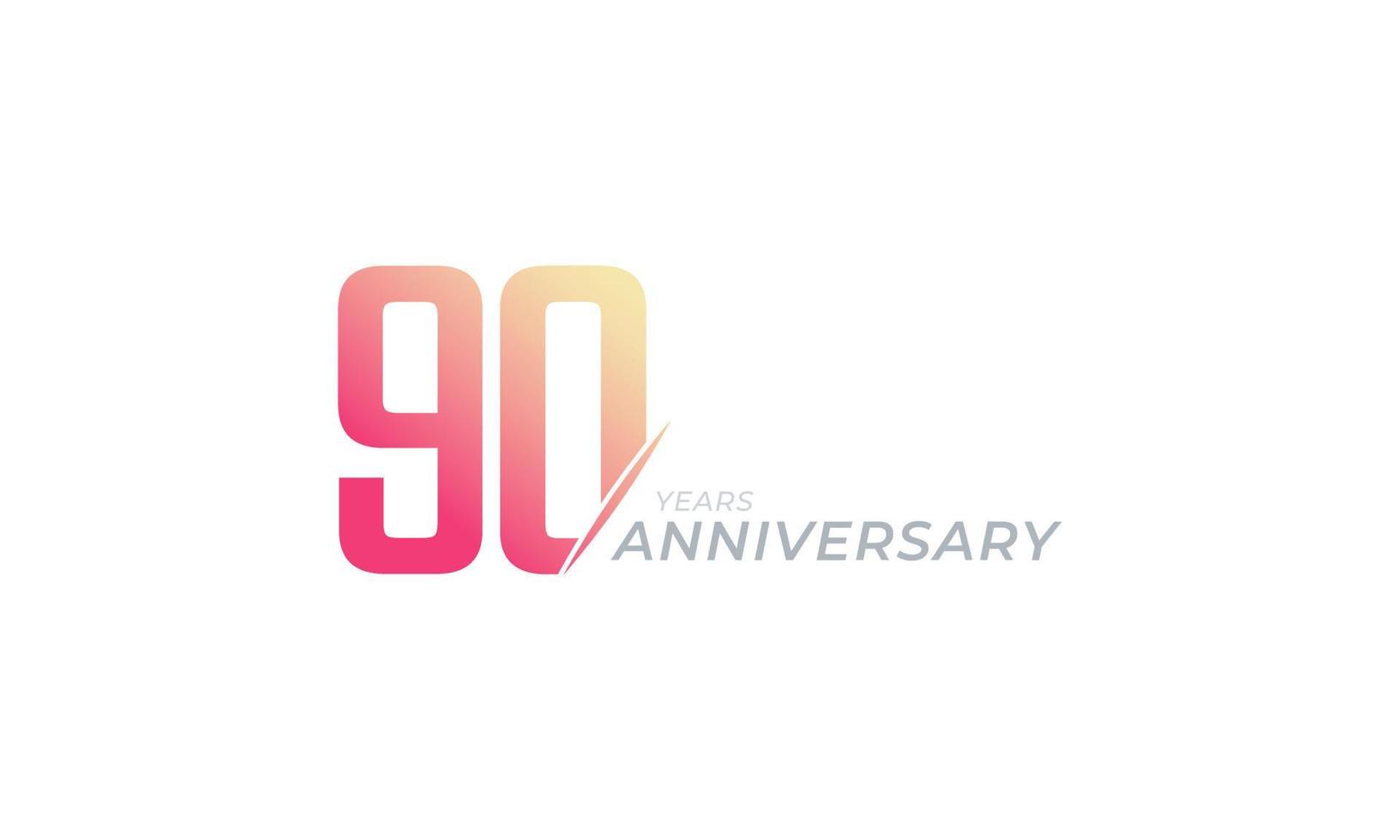 90 Year Anniversary Celebration Vector. Happy Anniversary Greeting Celebrates Template Design Illustration vector