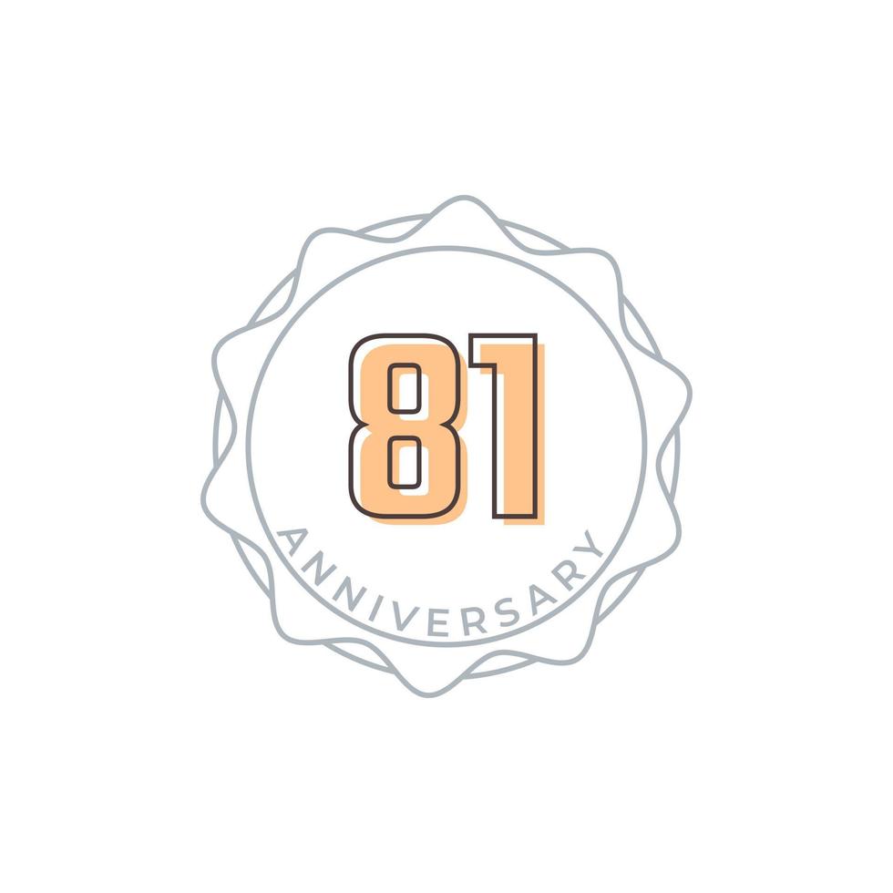 81 Year Anniversary Celebration Vector Badge. Happy Anniversary Greeting Celebrates Template Design Illustration