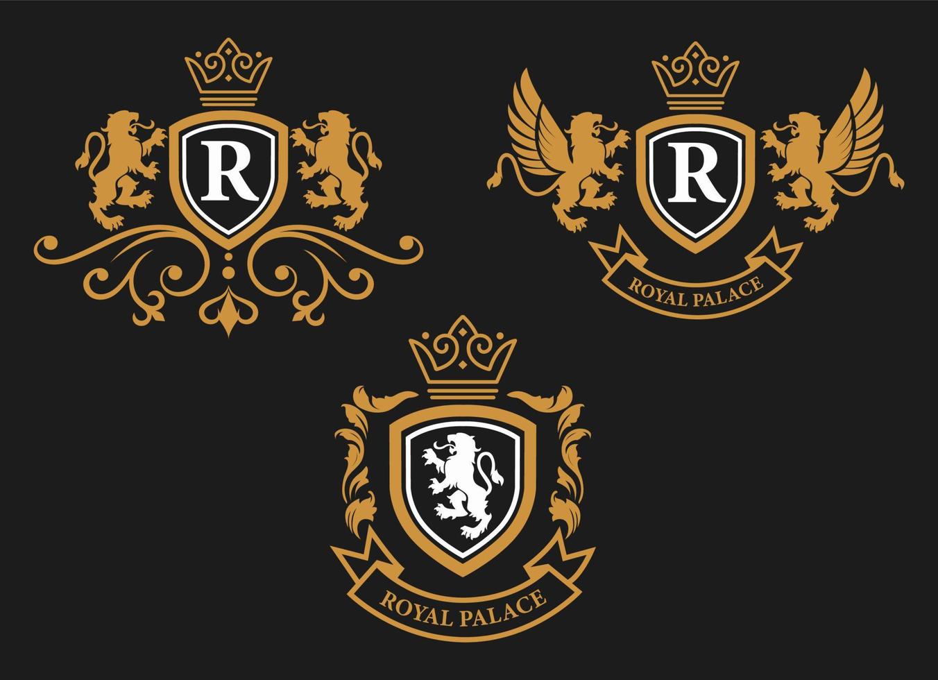 vector de logotipo de palacio real de lujo