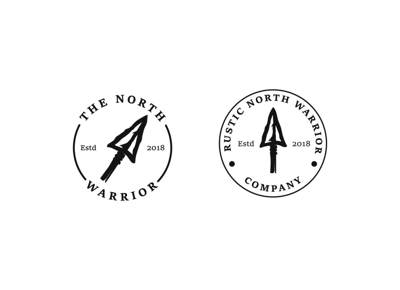 Lanza de punta de flecha nativa rústica retro intage para diseño de logotipo hipster de caza de flechas vector