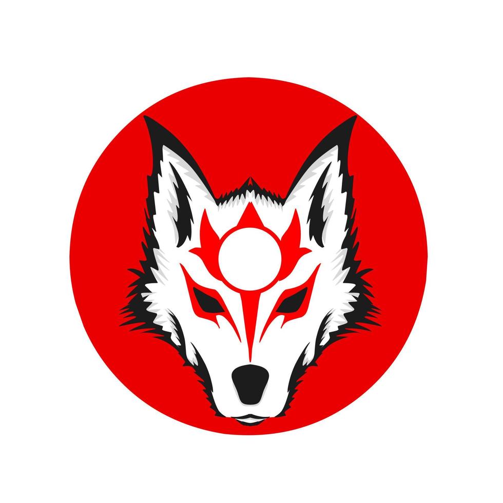 Illustration vector okami head fox mythology from Japan 6253058 Vector ...