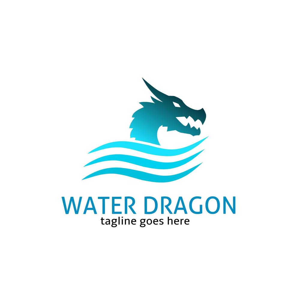 ilustración de gráficos vectoriales de, logotipo de plantilla dragón de agua vector