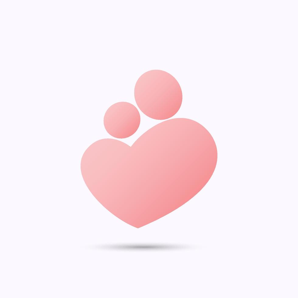 Mother and baby heart symbol vector