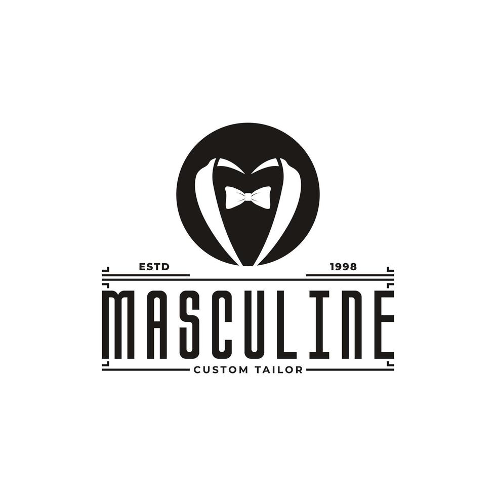 Classic Vintage Retro Label Badge for Clothing Apparel Gentleman and Masculine Logo Emblem Design Template Element vector