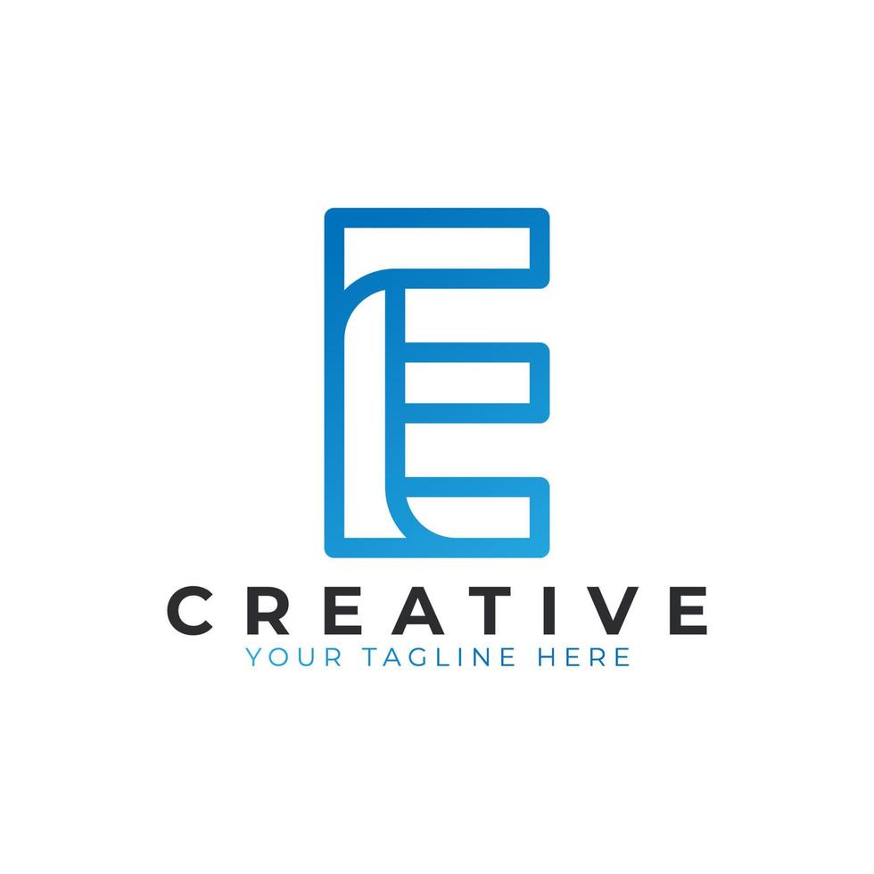 Initial Letter E line logo design. Geometric Line Style. Graphic alphabet symbol. Usable for Business and Branding Logos. Flat Vector Logo Design Ideas Template Element. Eps10 Vector