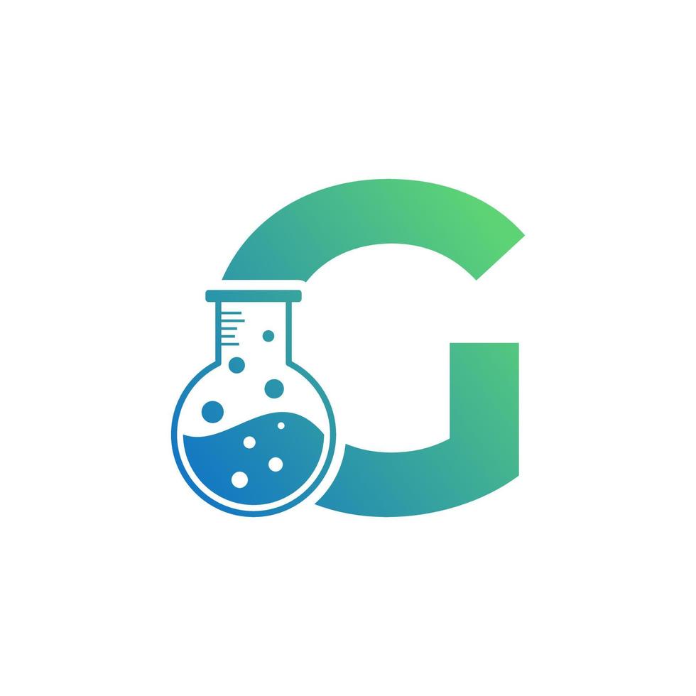letra g con logo de laboratorio abstracto. utilizable para logotipos de negocios, ciencia, salud, medicina, laboratorio, química y naturaleza. vector