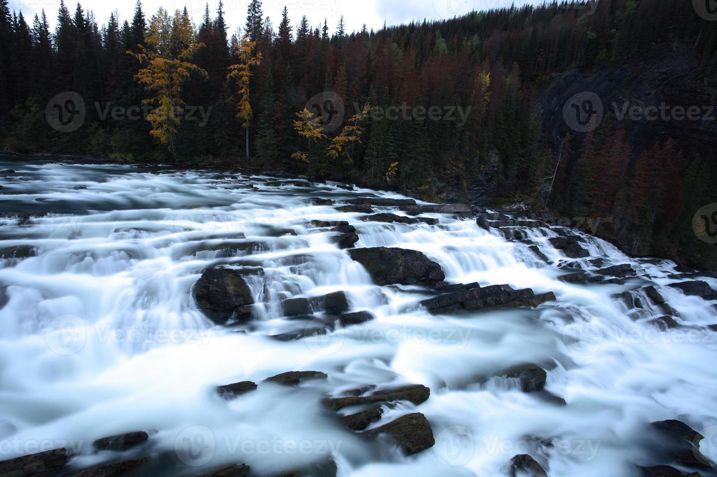 Top View of Kinuseo Falls in Alberta photo