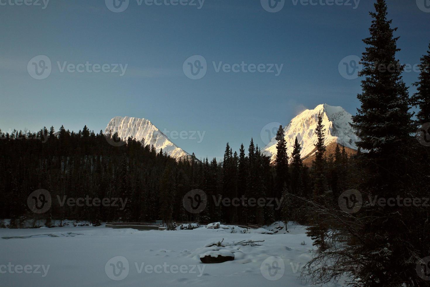 Rocky Mountains in winter photo