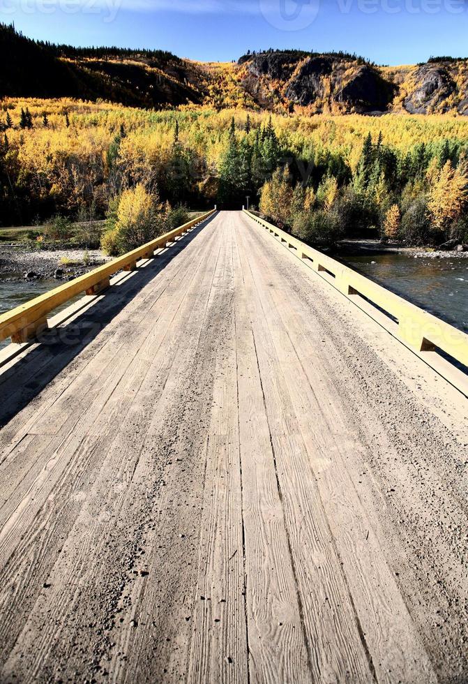 Flat bridge over Tuya River of British Columbia photo